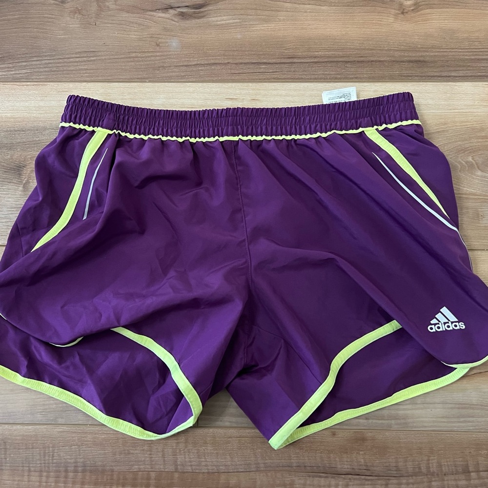 Purple & Neon Adidas Shorts
